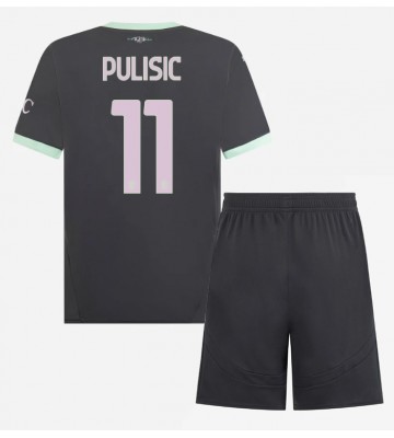 AC Milan Christian Pulisic #11 Tercera Equipación Niños 2024-25 Manga Corta (+ Pantalones cortos)